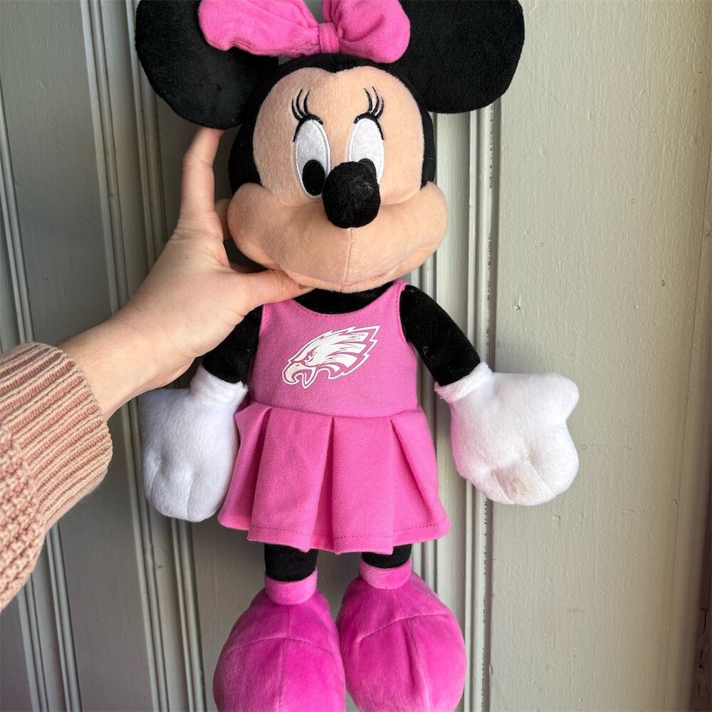 Disney Minnie Mouse Plush Pink Philadelphia Eagles Cheerleader 14in NFL